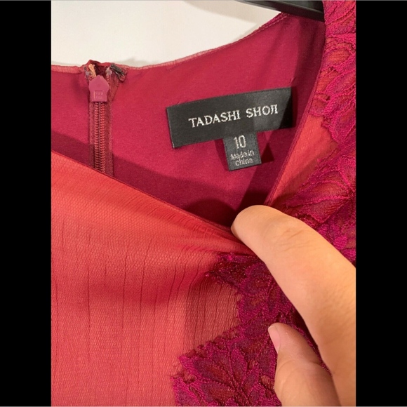 NEW $568 Tadashi Shoji Meadow Chiffon Lace Dress - Picture 5 of 8